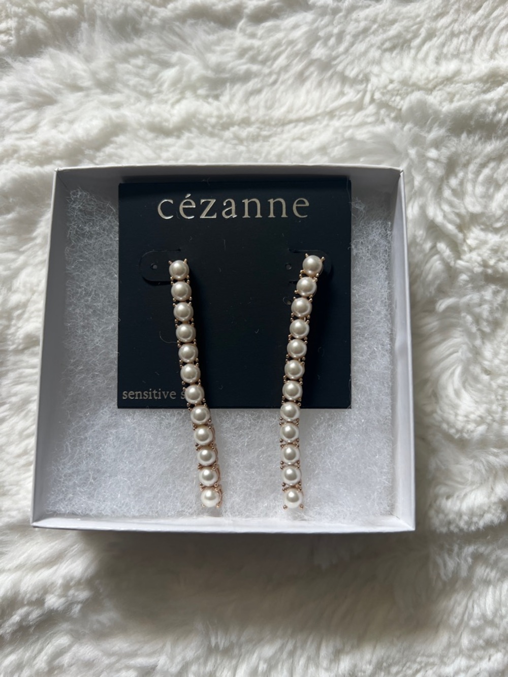 Pearl-Accented Drop Earrings - White